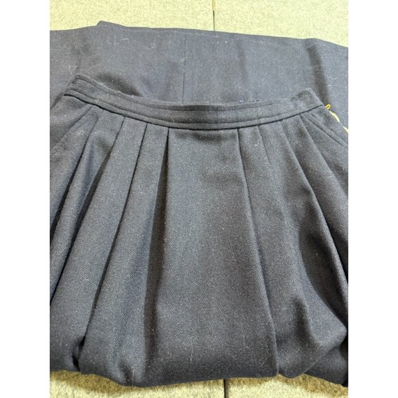 The Villager A-Line Skirt Women's 8 Blue Wool Lined Pockets Pleated Side Zip - Picture 2 of 7